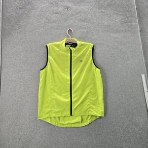 Nishiki Men Activewear Top M‎ Yellow Vest Colorblock Logo Cycling Jersey